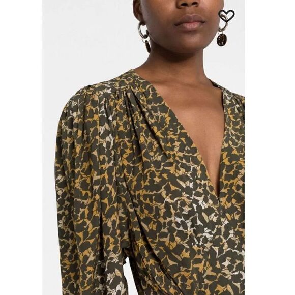 MARANT ÉTOILE Floral-Print Wrap Dress NWT Size 42 / USA XL - Picture 5 of 11